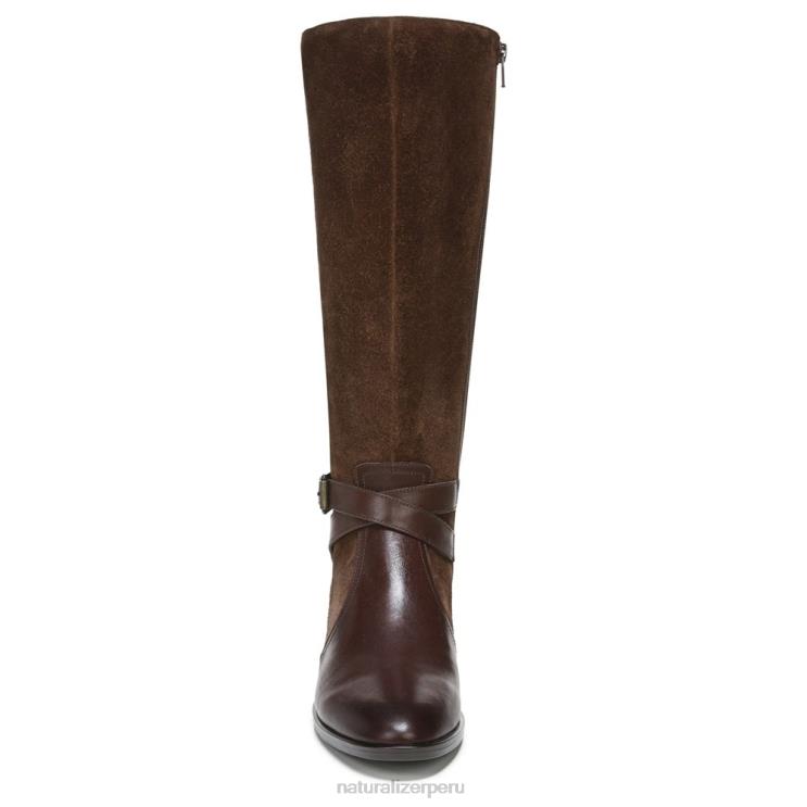 mujer Naturalizer barra de chocolate de cuero bota de montar rena RTZ4T252 - Imagen 4