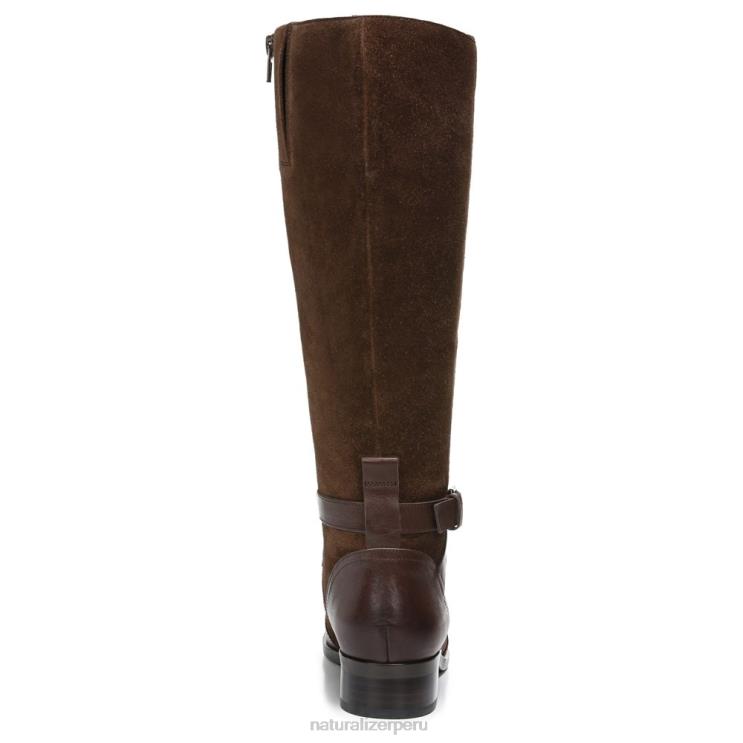 mujer Naturalizer barra de chocolate de cuero bota de montar rena RTZ4T252 - Imagen 5
