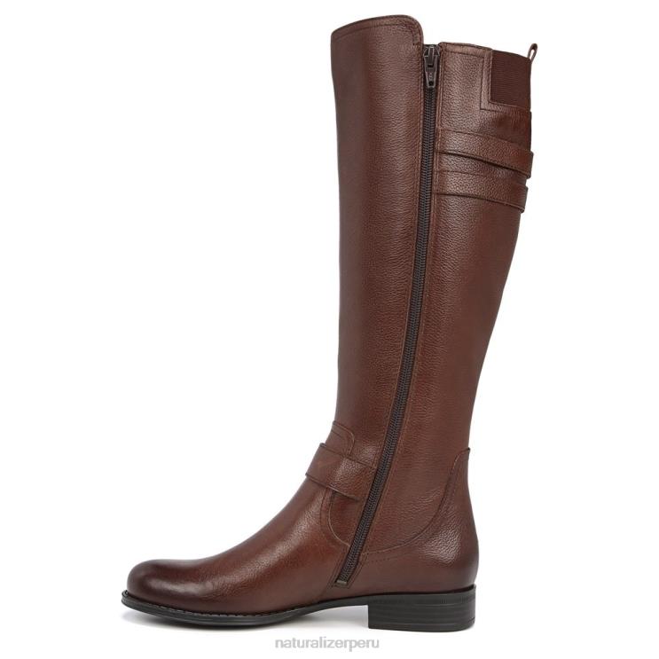 mujer Naturalizer barra de chocolate de cuero botas hasta la rodilla de pantorrilla ancha jessie RTZ4T272 - Imagen 3