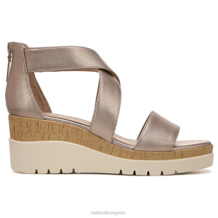 mujer Naturalizer cálido plateado sintético sandalia con cuña soul goodtimes RTZ4T575 - Imagen 2