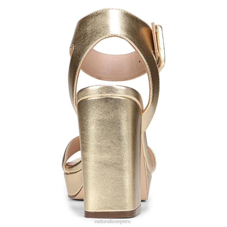 mujer Naturalizer cuero dorado sandalia de vestir jaselle 27 edit RTZ4T216 - Imagen 6