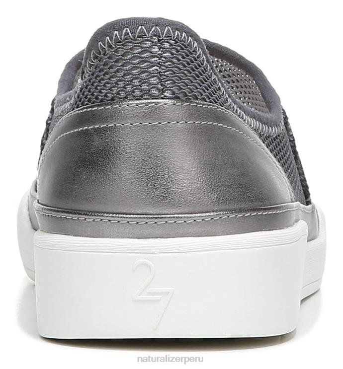 mujer Naturalizer cuero malla plata/peltre zapatillas sin cordones 27 edit valda RTZ4T281 - Imagen 6