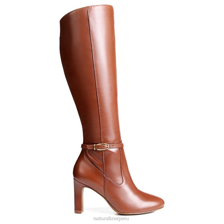 mujer Naturalizer cuero marrón cacao bota henny de pantorrilla ancha hasta la rodilla RTZ4T640 - Imagen 1