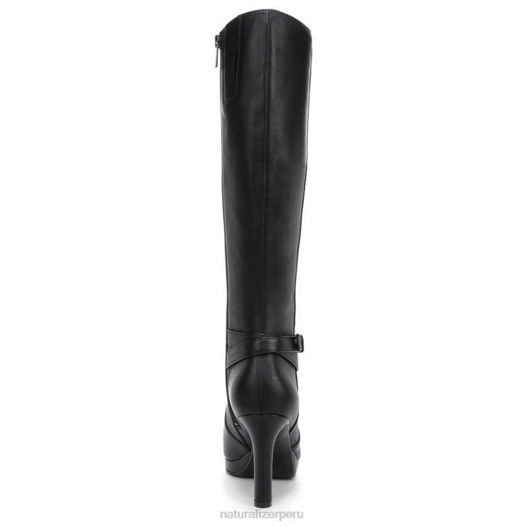 mujer Naturalizer cuero negro bota alta hasta la rodilla taelynn RTZ4T647 - Imagen 6