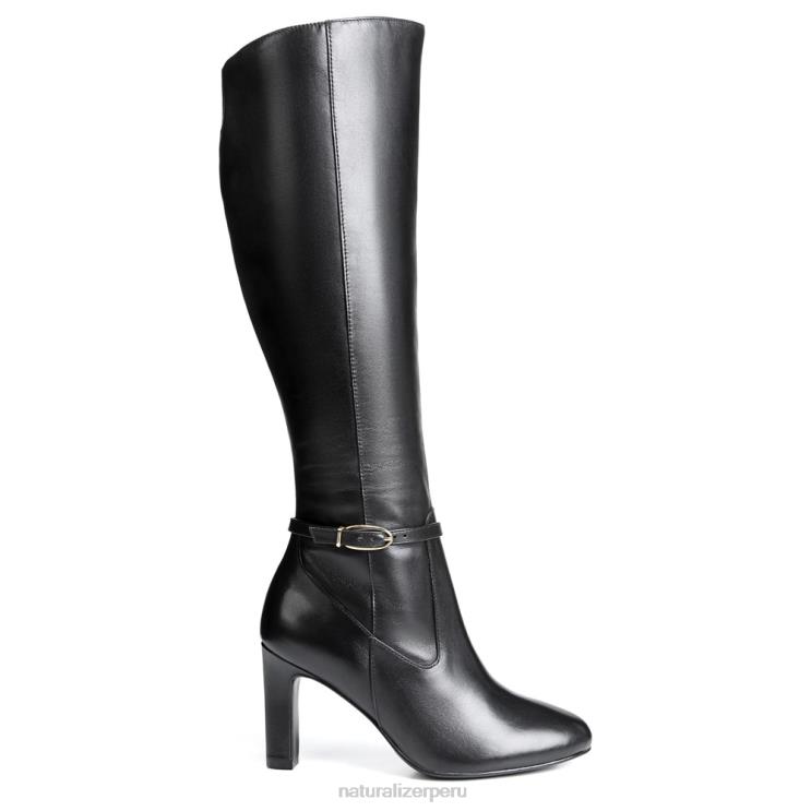 mujer Naturalizer cuero negro bota alta henny hasta la rodilla RTZ4T627 - Imagen 2