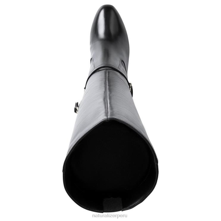 mujer Naturalizer cuero negro bota alta henny hasta la rodilla RTZ4T627 - Imagen 4