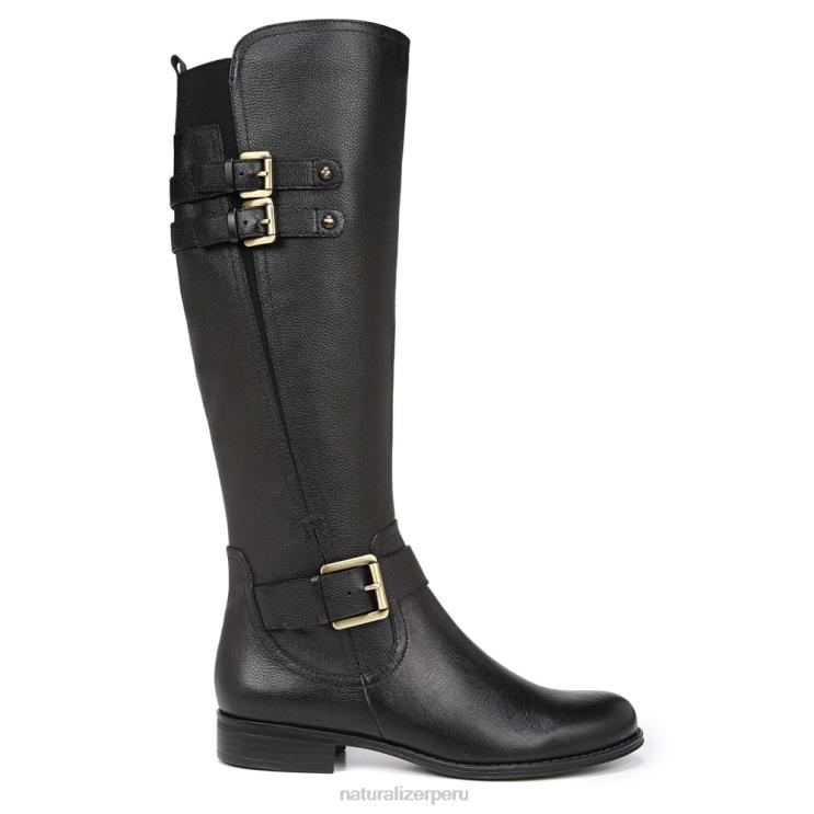 mujer Naturalizer cuero negro botas hasta la rodilla de pantorrilla ancha jessie RTZ4T271 - Imagen 2