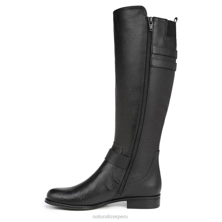 mujer Naturalizer cuero negro botas hasta la rodilla de pantorrilla ancha jessie RTZ4T271 - Imagen 3