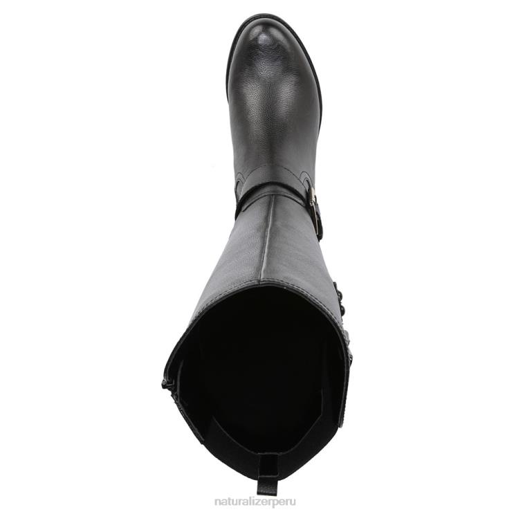 mujer Naturalizer cuero negro botas hasta la rodilla de pantorrilla ancha jessie RTZ4T271 - Imagen 4