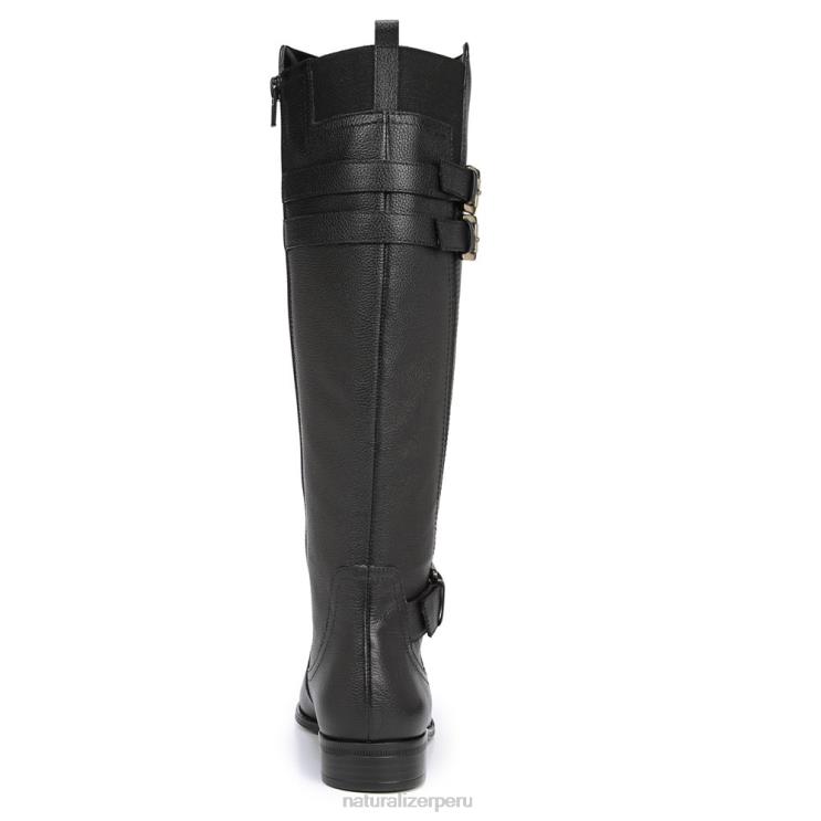 mujer Naturalizer cuero negro botas hasta la rodilla de pantorrilla ancha jessie RTZ4T271 - Imagen 6