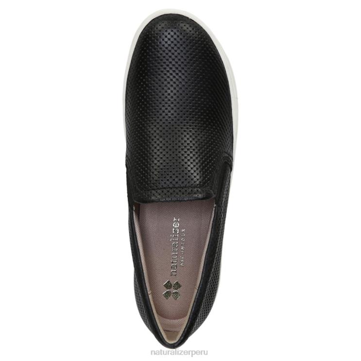 mujer Naturalizer cuero negro marianne slip en la zapatilla de deporte RTZ4T513 - Imagen 4