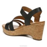 mujer Naturalizer cuero negro sandalia con cuña cynthia RTZ4T367 - Imagen 8