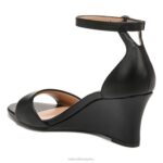 mujer Naturalizer cuero negro sandalia cuña vera RTZ4T121 - Imagen 8