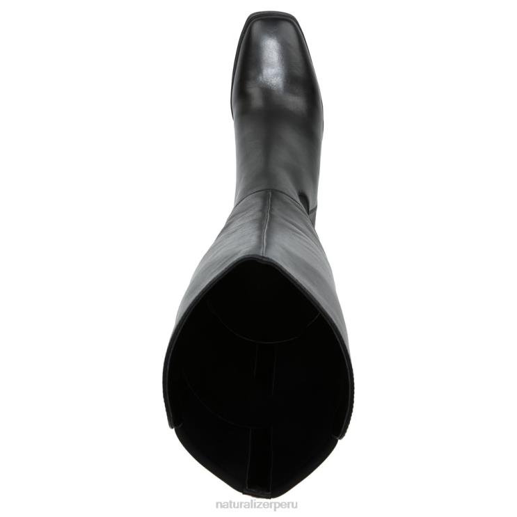 mujer Naturalizer cuero negro/tela bota impermeable hasta la rodilla axel RTZ4T249 - Imagen 4