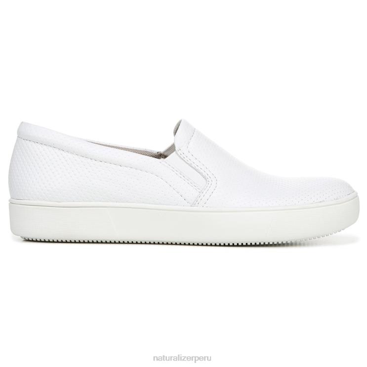mujer Naturalizer cuero perforado blanco marianne slip en la zapatilla de deporte RTZ4T511 - Imagen 2