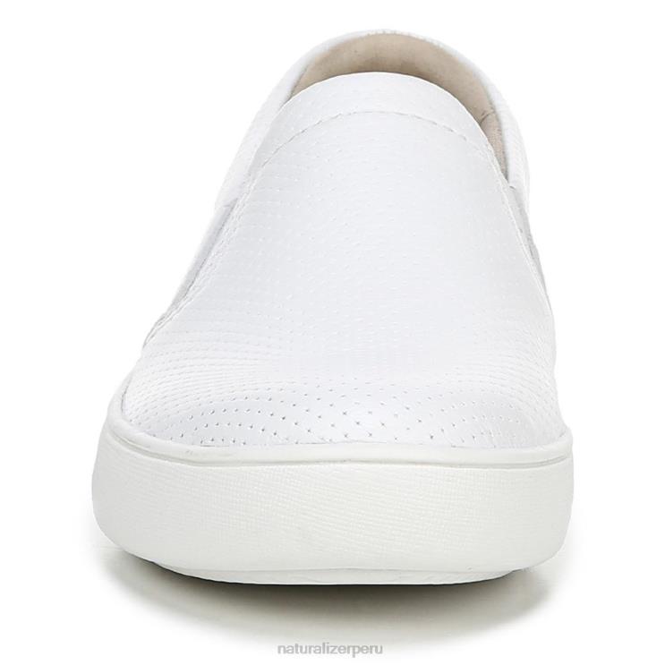 mujer Naturalizer cuero perforado blanco marianne slip en la zapatilla de deporte RTZ4T511 - Imagen 5