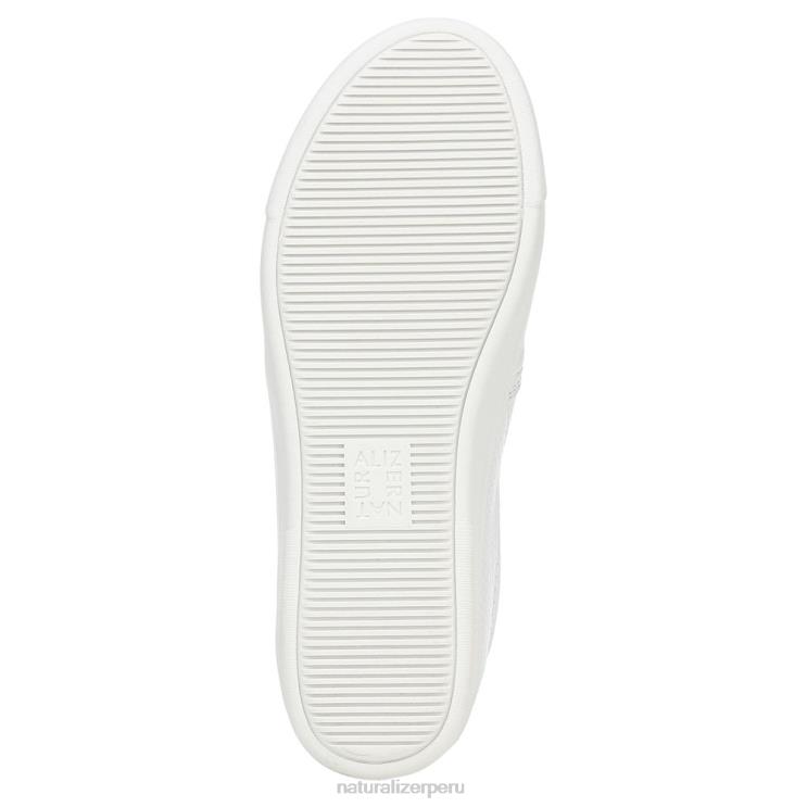 mujer Naturalizer cuero perforado blanco marianne slip en la zapatilla de deporte RTZ4T511 - Imagen 7
