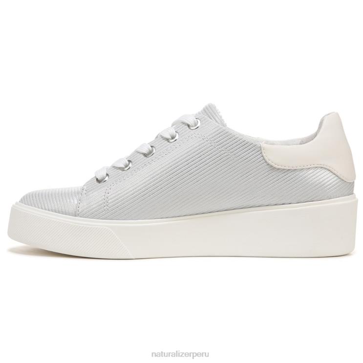 mujer Naturalizer cuero plateado tenis morrison 2.0 con cordones RTZ4T93 - Imagen 3