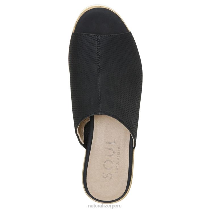 mujer Naturalizer negro hecho a mano sandalias con cuña soul goodtimes RTZ4T544 - Imagen 4