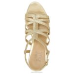 mujer Naturalizer oro brillo sintético sandalia de vestir baylor RTZ4T581 - Imagen 4