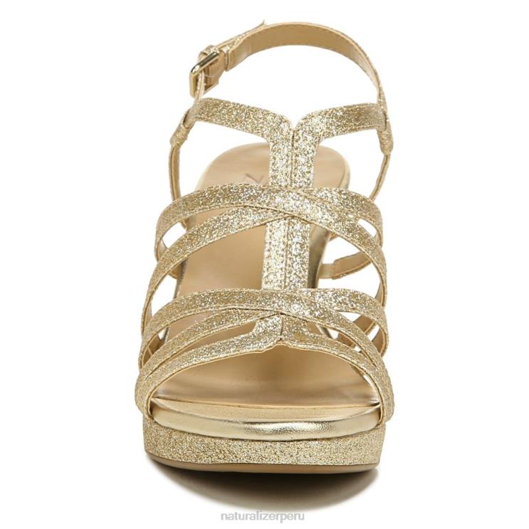 mujer Naturalizer oro brillo sintético sandalia de vestir baylor RTZ4T581 - Imagen 5