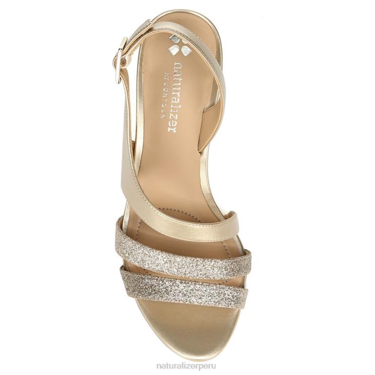 mujer Naturalizer oro/purpurina sintética sandalia de vestir taimi RTZ4T502 - Imagen 4