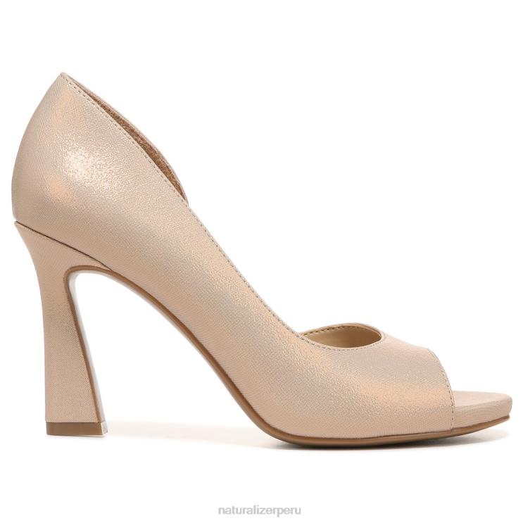 mujer Naturalizer pan de jengibre beige charol lthr zapatos de tacón peep toe resistentes RTZ4T539 - Imagen 2