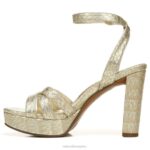 mujer Naturalizer piel de serpiente metalizada dorada sandalia de vestir mallory RTZ4T494 - Imagen 3