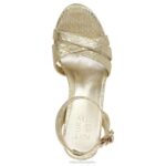 mujer Naturalizer piel de serpiente metalizada dorada sandalia de vestir mallory RTZ4T494 - Imagen 4