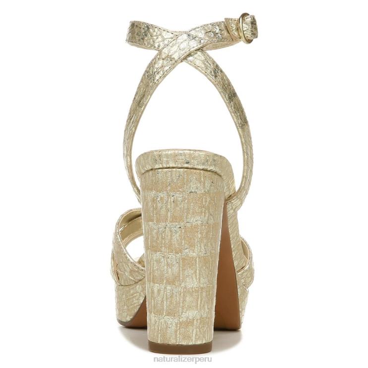 mujer Naturalizer piel de serpiente metalizada dorada sandalia de vestir mallory RTZ4T494 - Imagen 6