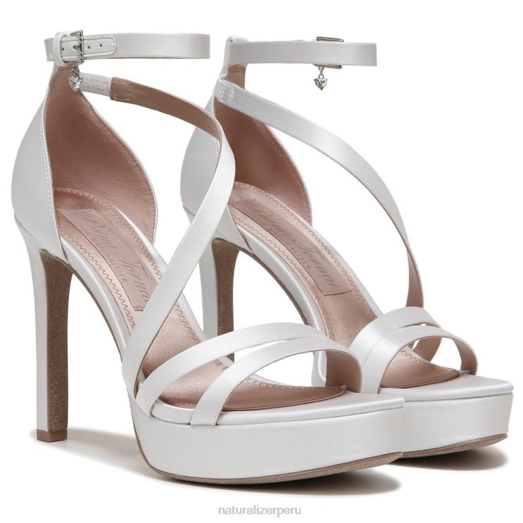 mujer Naturalizer tela blanca de seda sandalia de vestir love 2 RTZ4T323 - Imagen 1