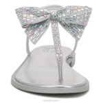 mujer Naturalizer tela plateada sandalia de vestir florita RTZ4T662 - Imagen 5