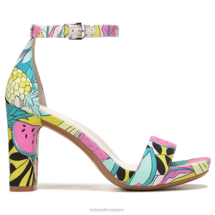 mujer Naturalizer tela retro con estampado de frutas sandalia de vestir alegría RTZ4T75 - Imagen 2