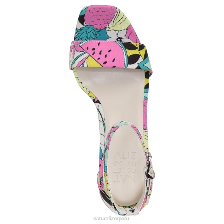 mujer Naturalizer tela retro con estampado de frutas sandalia de vestir alegría RTZ4T75 - Imagen 4