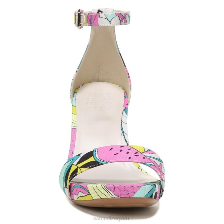 mujer Naturalizer tela retro con estampado de frutas sandalia de vestir alegría RTZ4T75 - Imagen 5