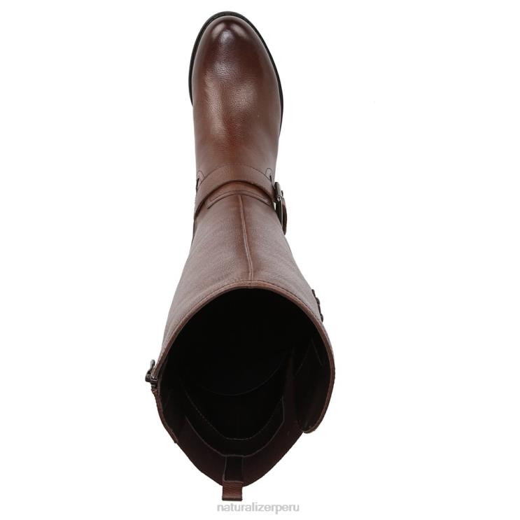 mujer Naturalizer barra de chocolate de cuero botas hasta la rodilla de pantorrilla ancha jessie RTZ4T272