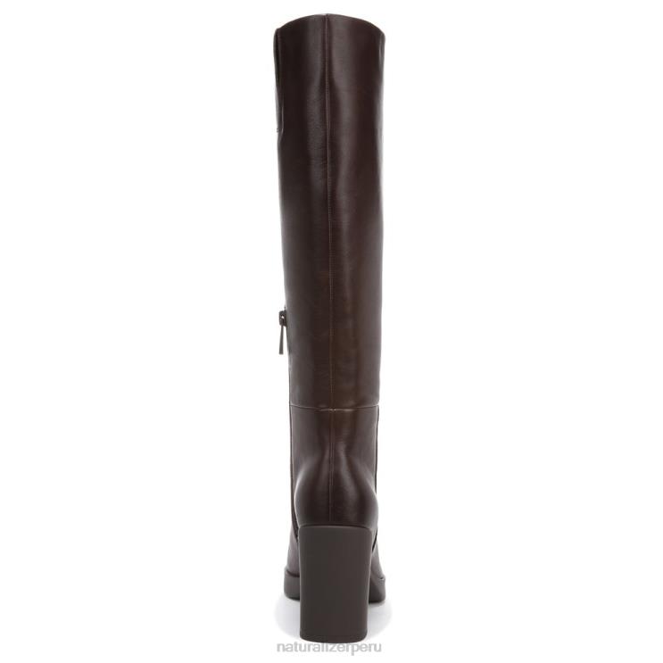 mujer Naturalizer cuero marrón chocolate bota de pantorrilla ancha gen n align RTZ4T629