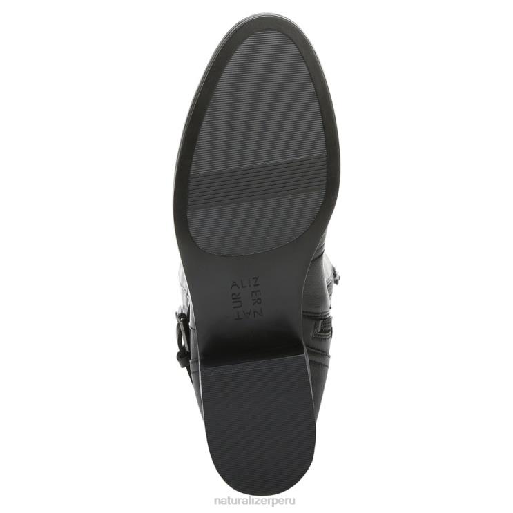 mujer Naturalizer cuero negro bota de montar rena de pantorrilla ancha RTZ4T253