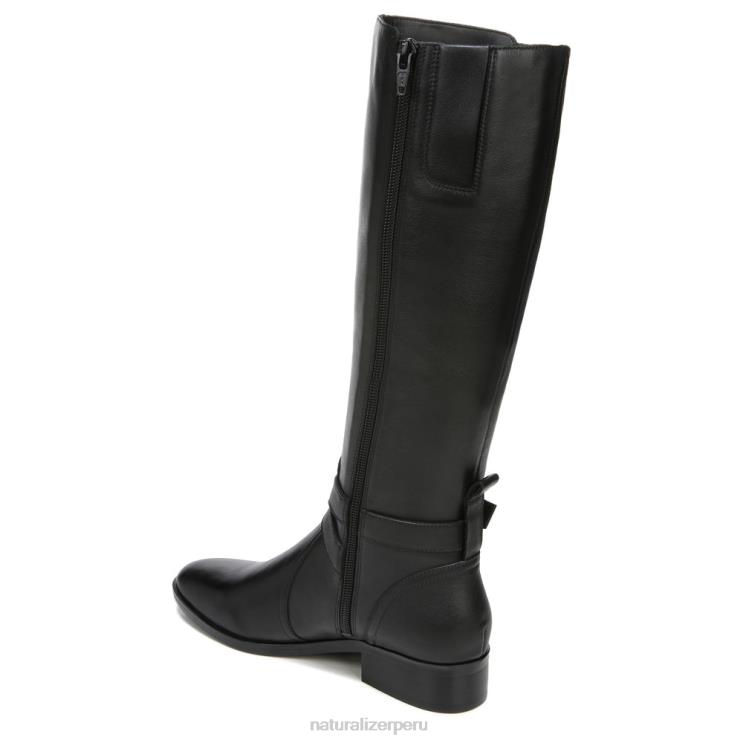 mujer Naturalizer cuero negro bota de montar rena de pantorrilla ancha RTZ4T253