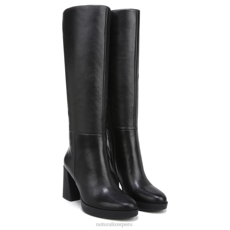 mujer Naturalizer cuero negro bota de pantorrilla ancha gen n align RTZ4T630