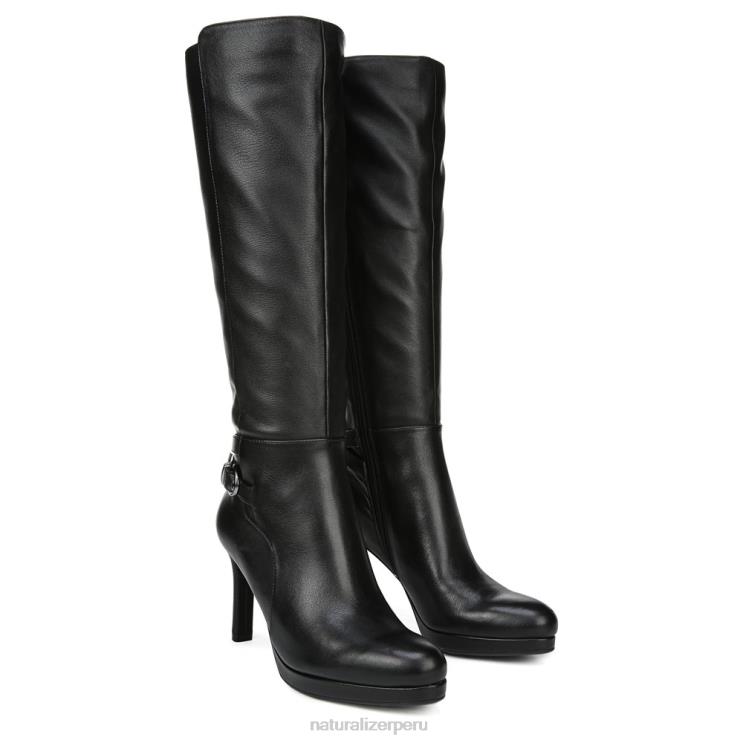 mujer Naturalizer cuero negro bota de vestir de pantorrilla ancha tai RTZ4T686