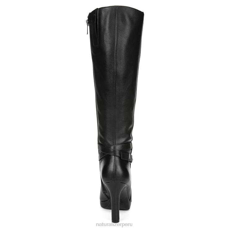 mujer Naturalizer cuero negro bota de vestir de pantorrilla ancha tai RTZ4T686