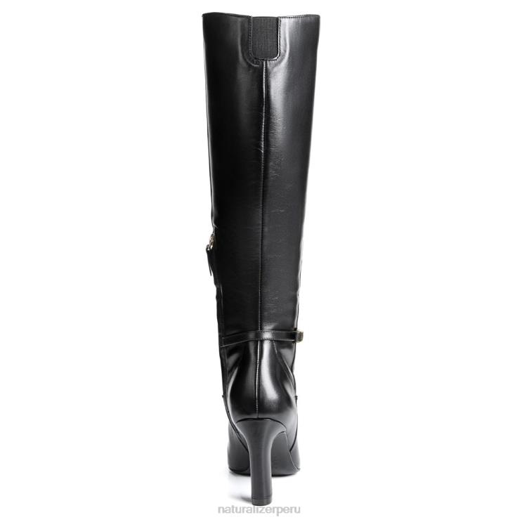 mujer Naturalizer cuero negro bota henny de pantorrilla ancha hasta la rodilla RTZ4T638