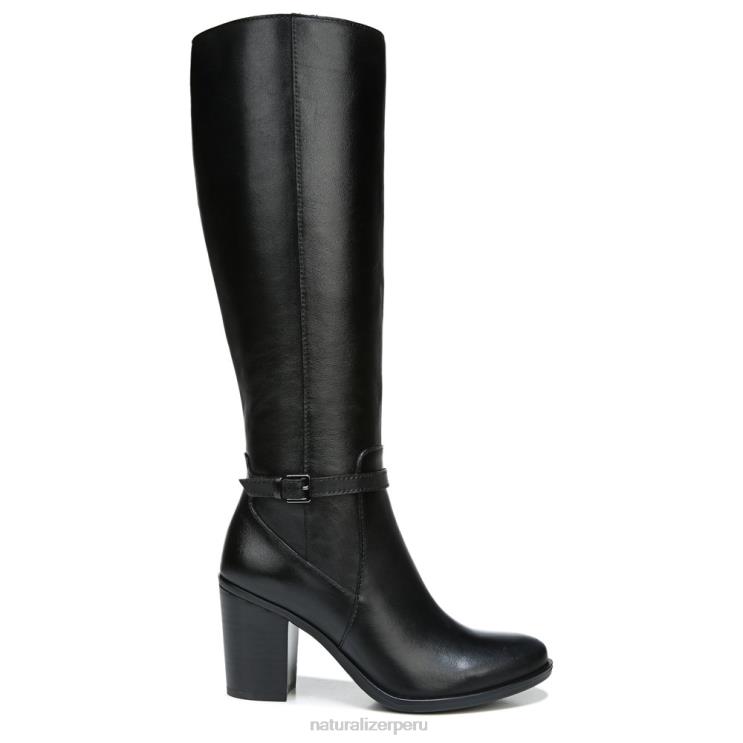 mujer Naturalizer cuero negro bota kalina de pantorrilla ancha hasta la rodilla RTZ4T257