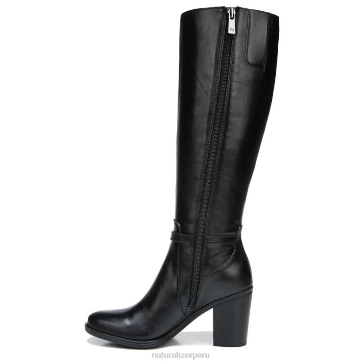 mujer Naturalizer cuero negro bota kalina de pantorrilla ancha hasta la rodilla RTZ4T257