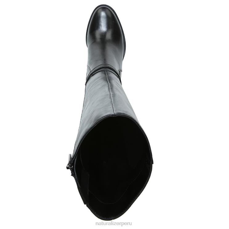 mujer Naturalizer cuero negro bota kalina de pantorrilla ancha hasta la rodilla RTZ4T257