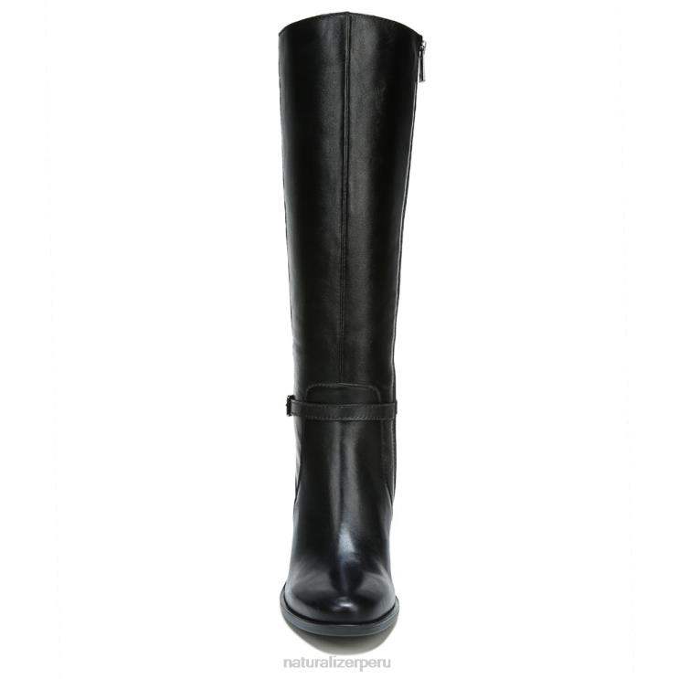 mujer Naturalizer cuero negro bota kalina de pantorrilla ancha hasta la rodilla RTZ4T257