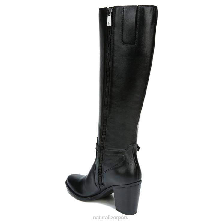 mujer Naturalizer cuero negro bota kalina de pantorrilla ancha hasta la rodilla RTZ4T257