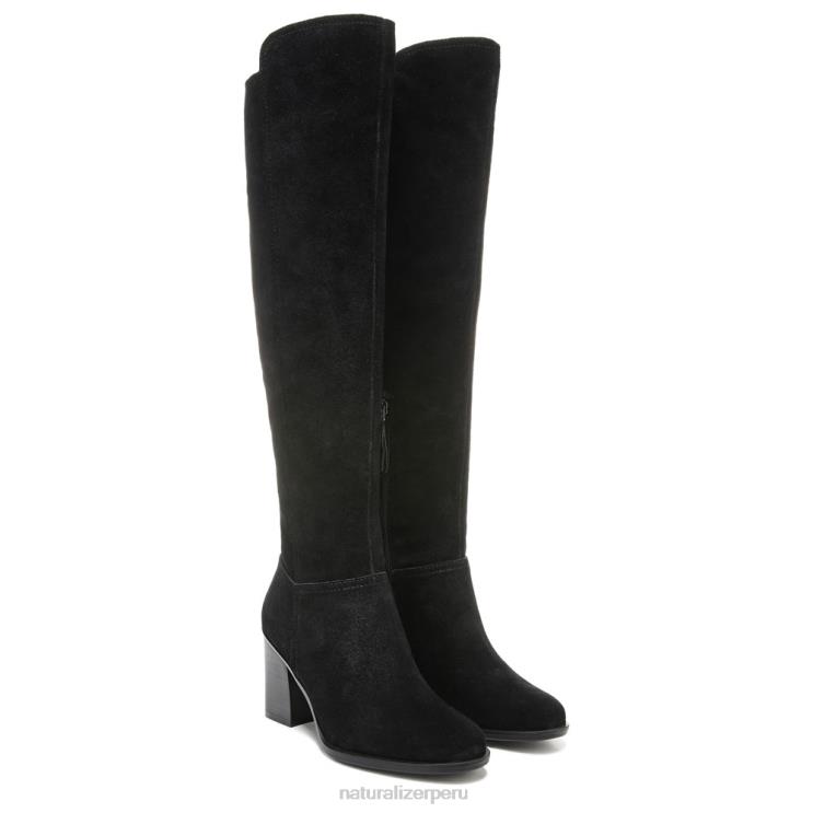 mujer Naturalizer cuero negro botas por encima de la rodilla kyrie RTZ4T284