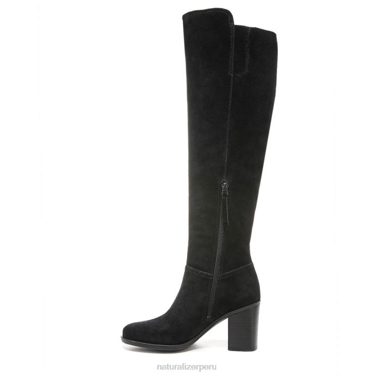 mujer Naturalizer cuero negro botas por encima de la rodilla kyrie RTZ4T284